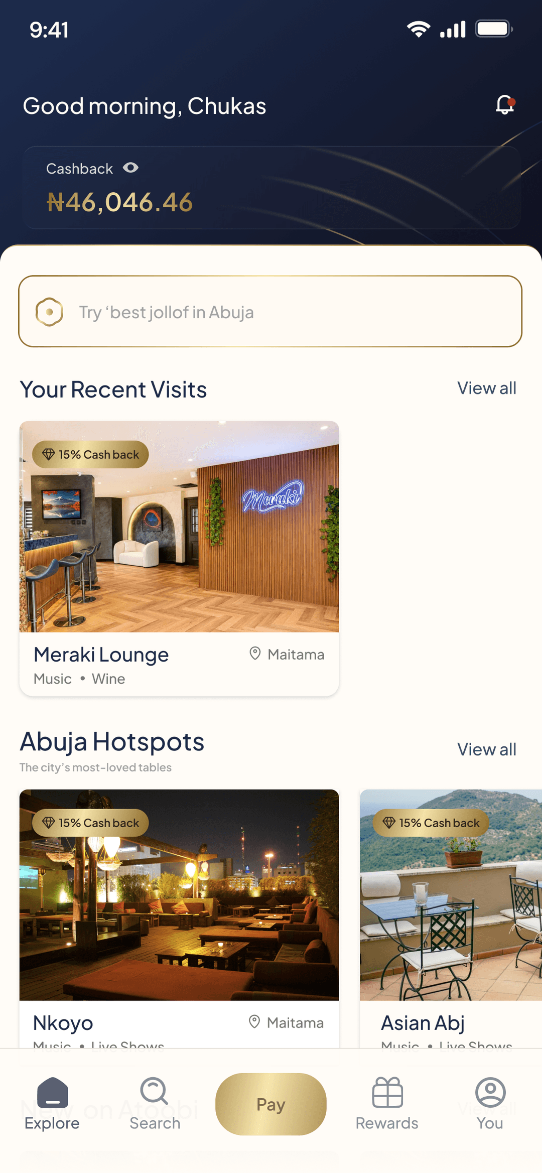 Atoobi app, discover restaurants